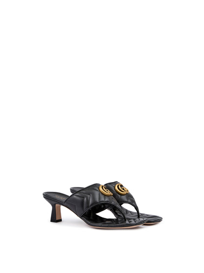 Mystic Black Nappa Charlotte Leather Sandals