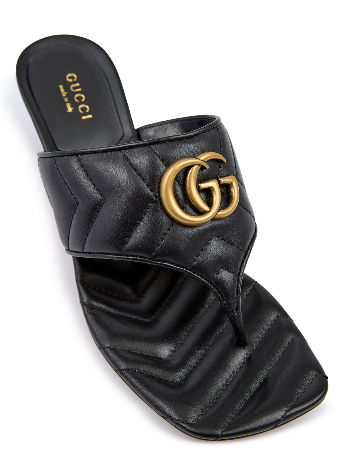 Mystic Black Nappa Charlotte Leather Sandals