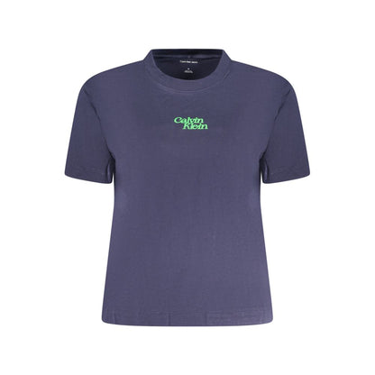 Blue Cotton Women T-Shirt