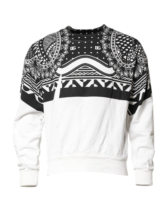 Black White Bandana Cotton Men Sweatshirt Sweater