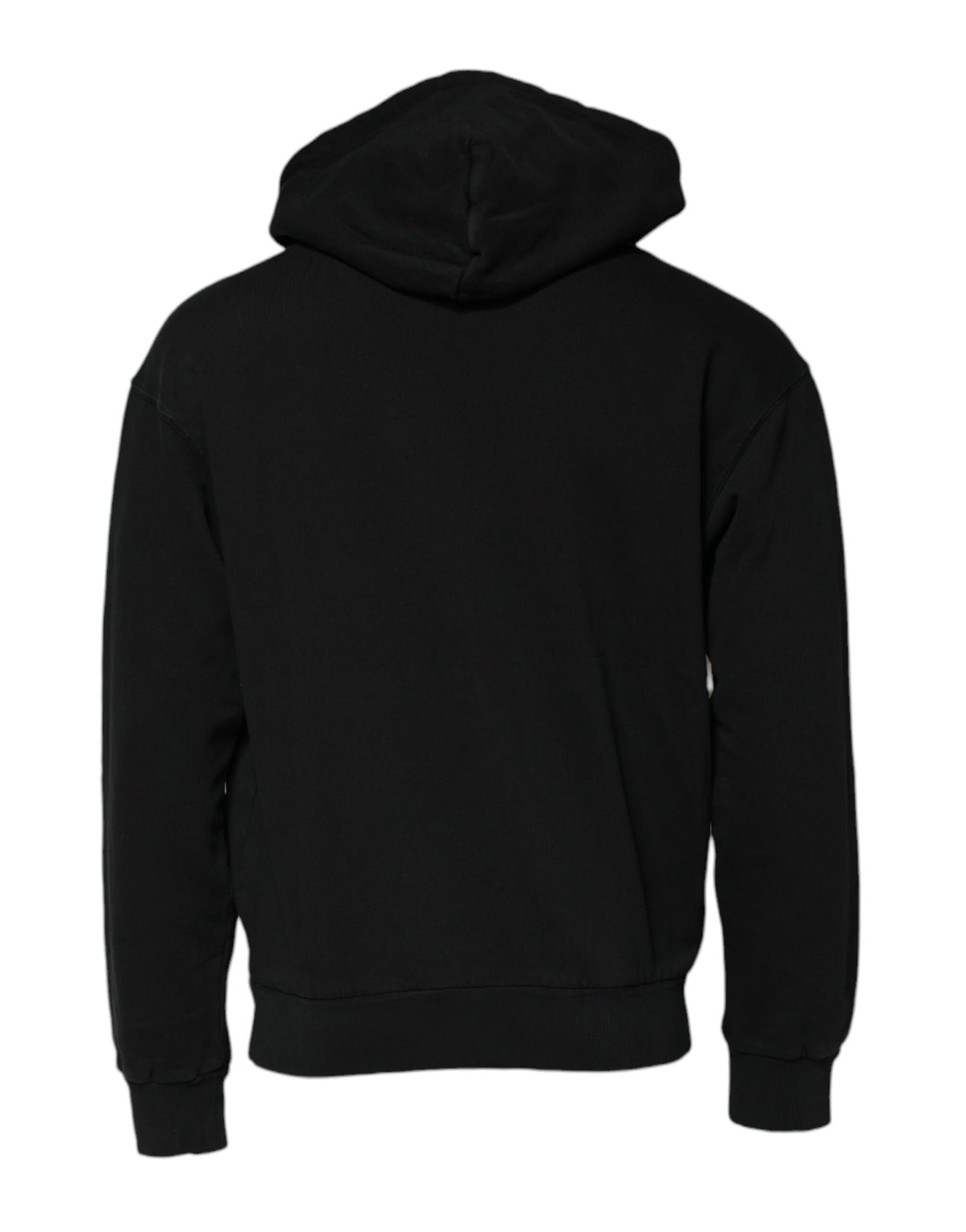 Black Logo Full Zip Hooded Men Sweatshirt Sweater