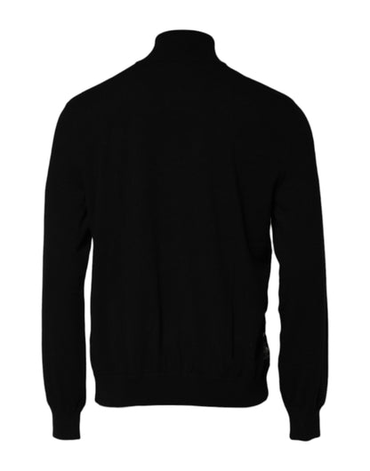 Black White Bandana Print Full Zip Sweater