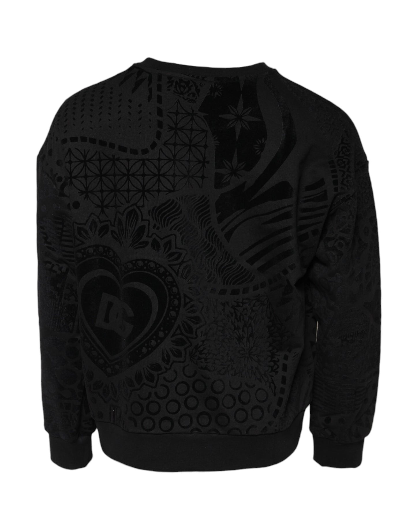 Black Printed Crew Neck Sweatshirt Sweater