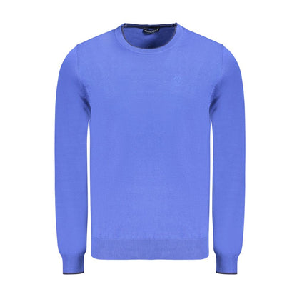 Blue Cotton Men Sweater