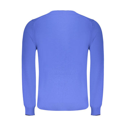 Blue Cotton Men Sweater
