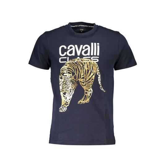 Blue Cotton Men T-Shirt