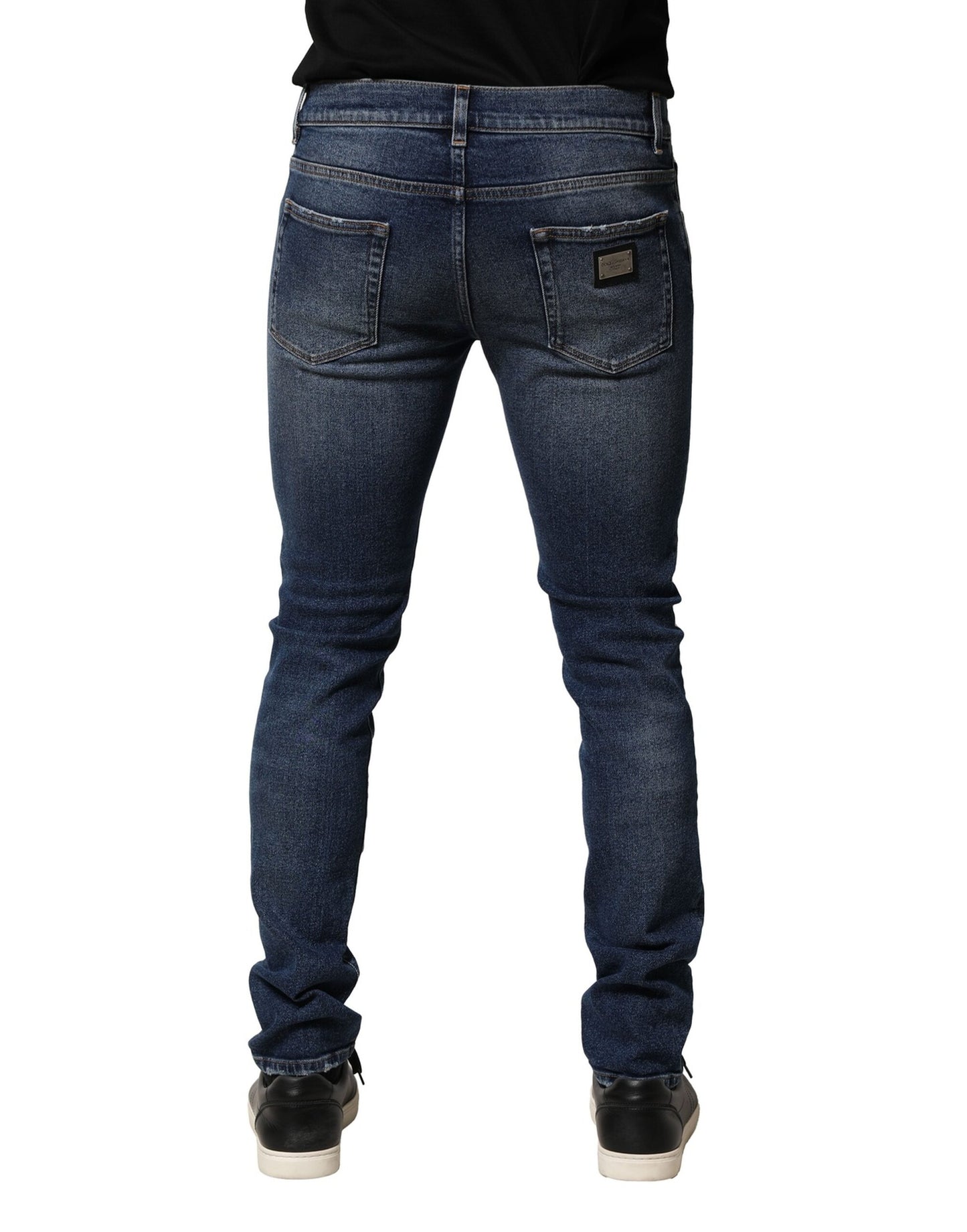 Blue Washed Skinny Cotton Denim Jeans
