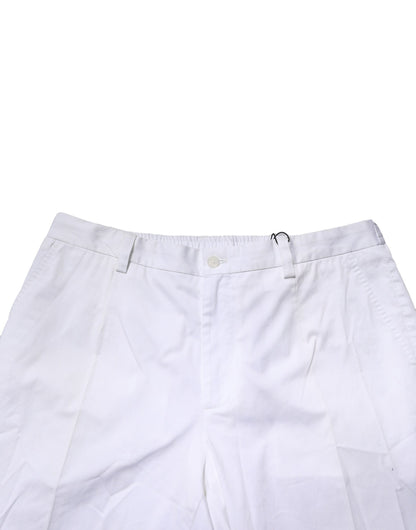 White Cotton Dress Slim Formal Pants