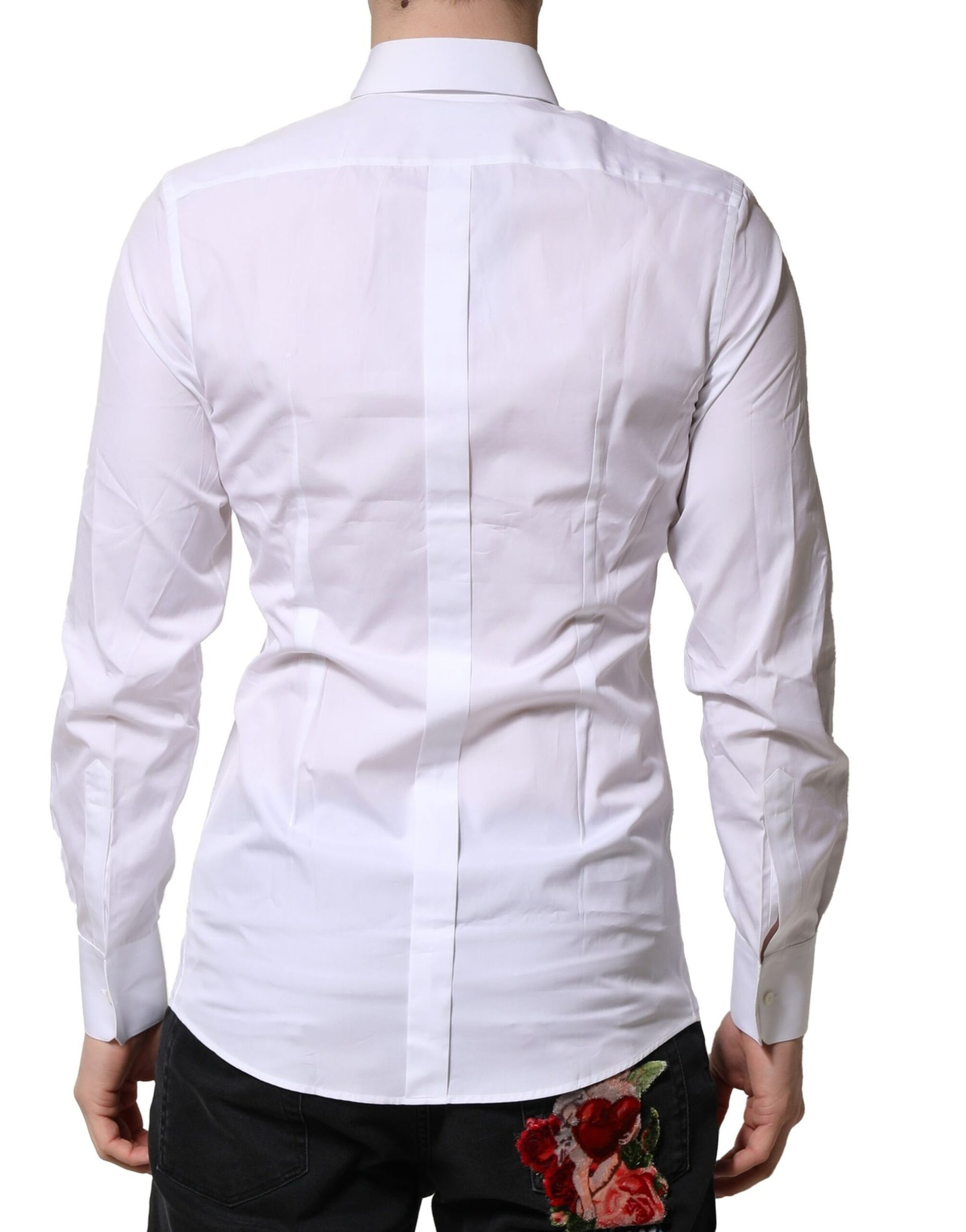 White GOLD Long Sleeves Men Dress Formal Shirt