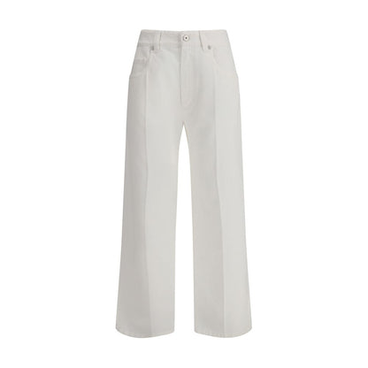 White Cotton Straight-Leg Jeans
