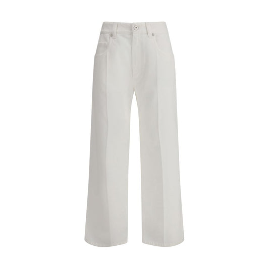 White Cotton Straight-Leg Jeans