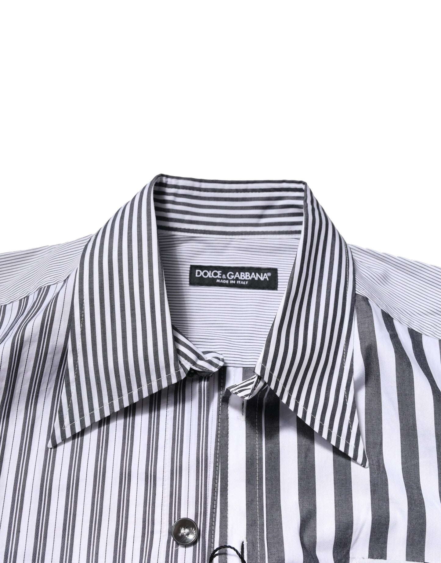 White Gray Striped Cotton Men Casual Shirt