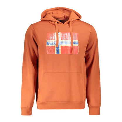 Brown Cotton Men Sweater Hoodie