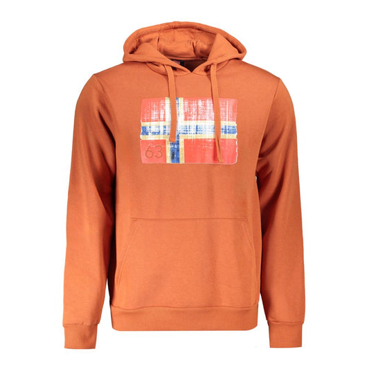 Brown Cotton Men Sweater Hoodie