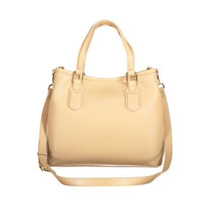 Beige Polyethylene Women Handbag