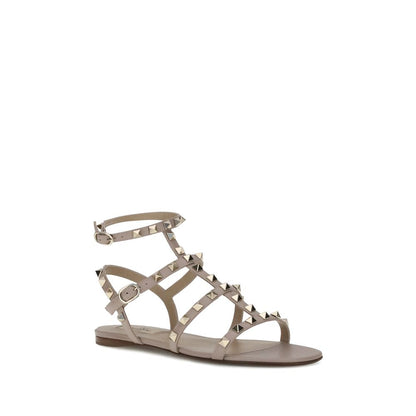 Gray Calf Leather Bos Taurus Flat Sandals