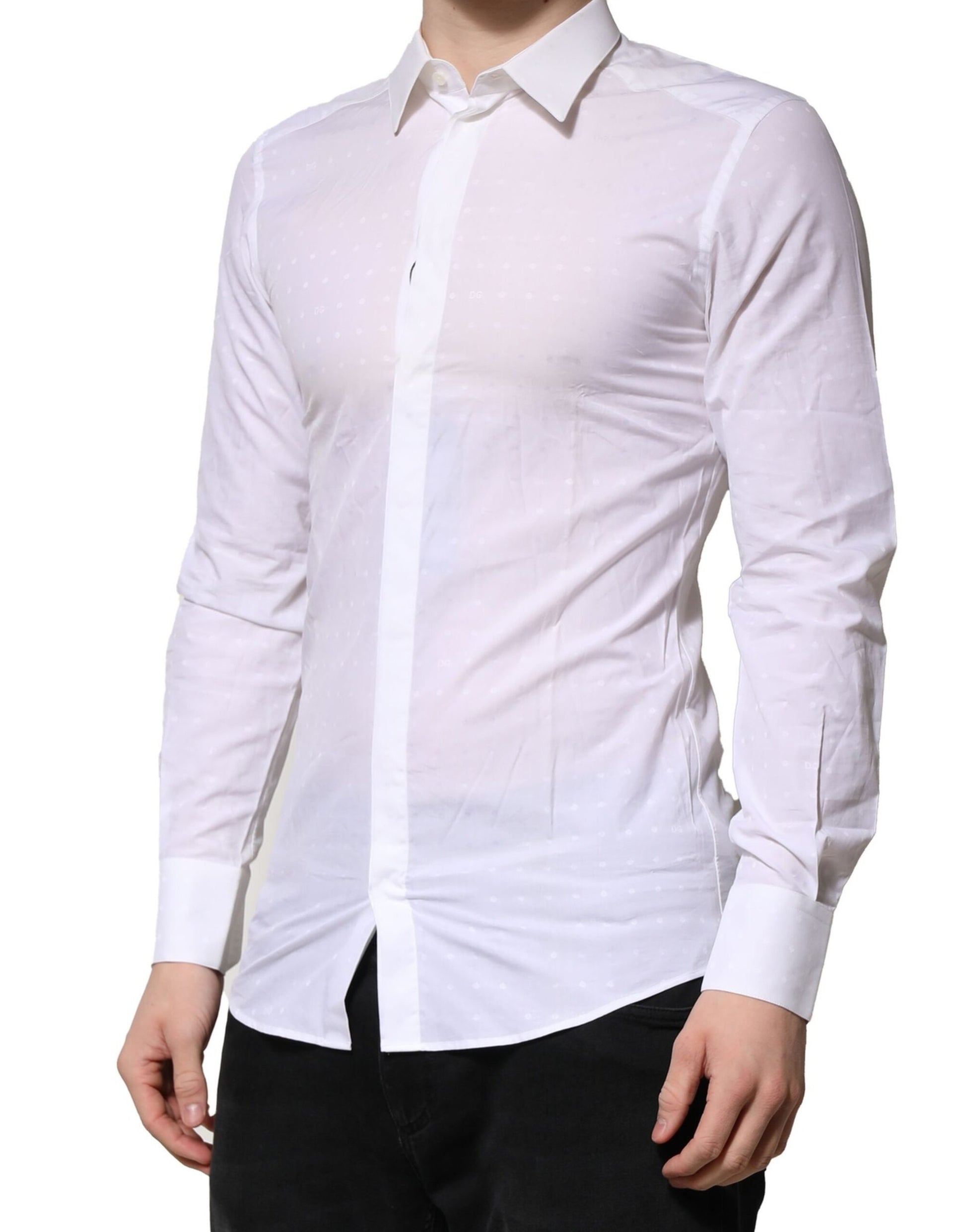 White Cotton GOLD Long Sleeves Formal Shirt