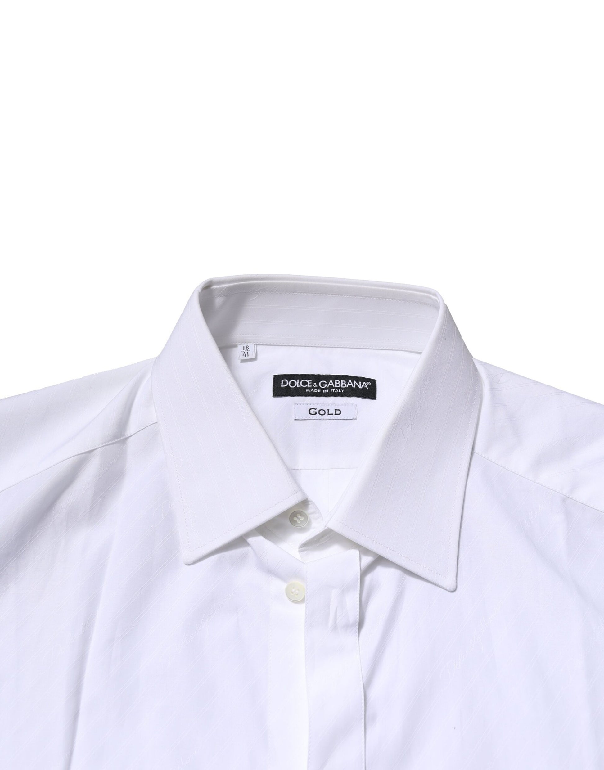 White Cotton GOLD Long Sleeves Formal Shirt