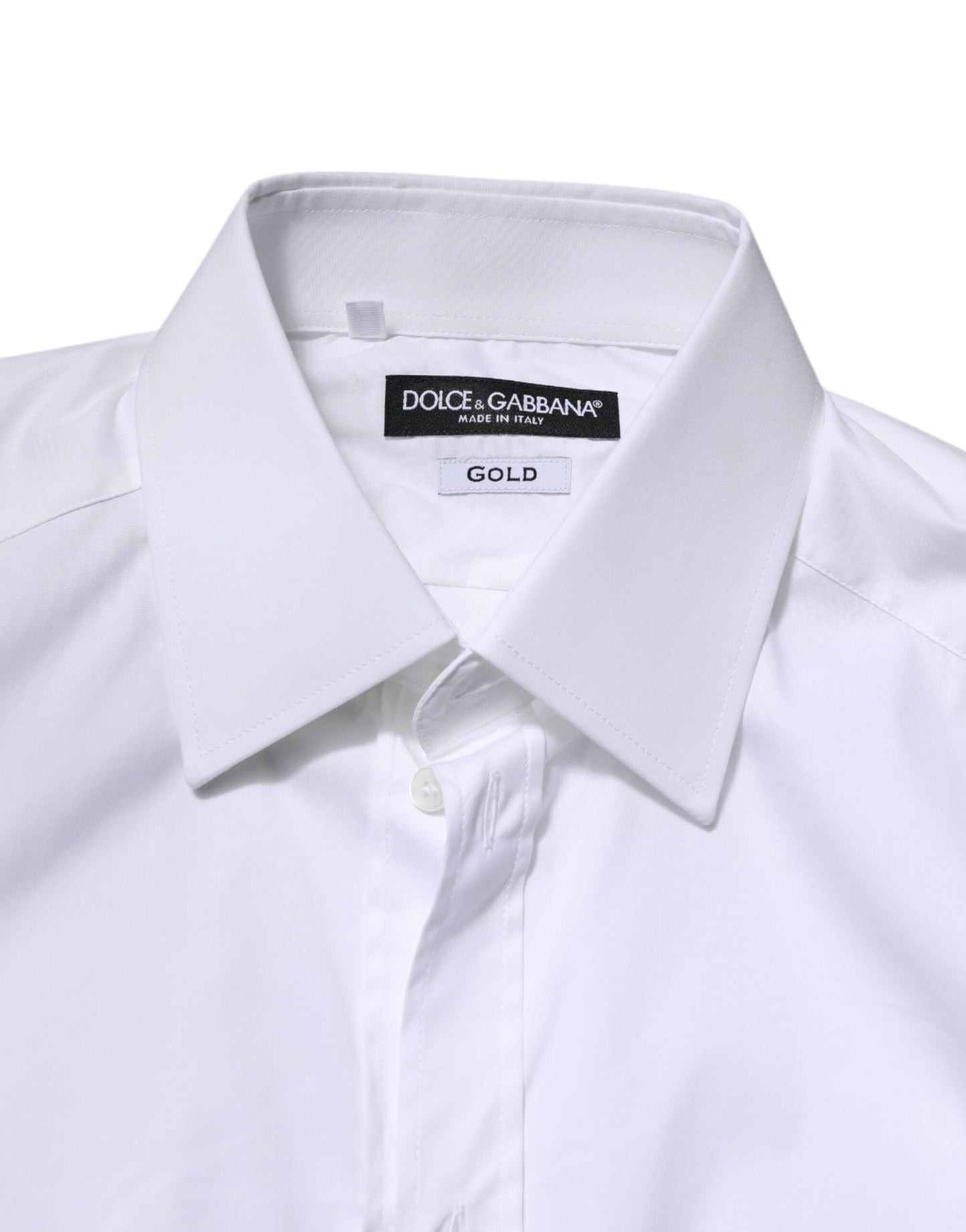 White Cotton GOLD Long Sleeves Formal Shirt