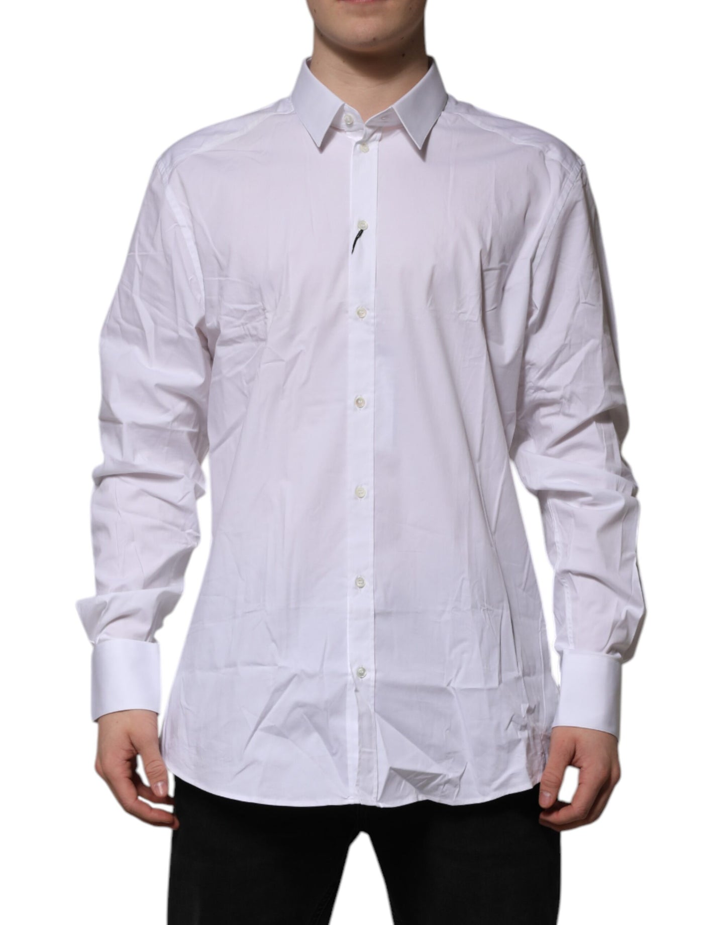 White Cotton GOLD Long Sleeves Formal Shirt