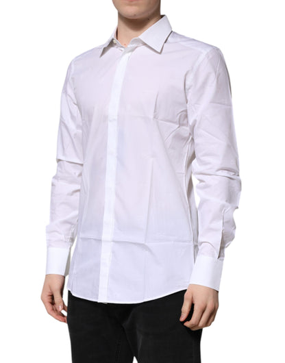 White Cotton GOLD Long Sleeves Formal Shirt
