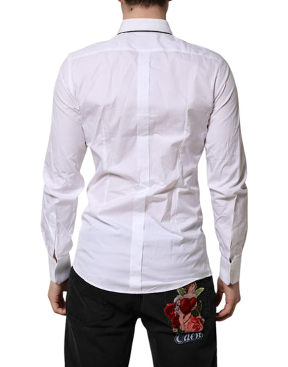 White Cotton GOLD Long Sleeves Formal Shirt