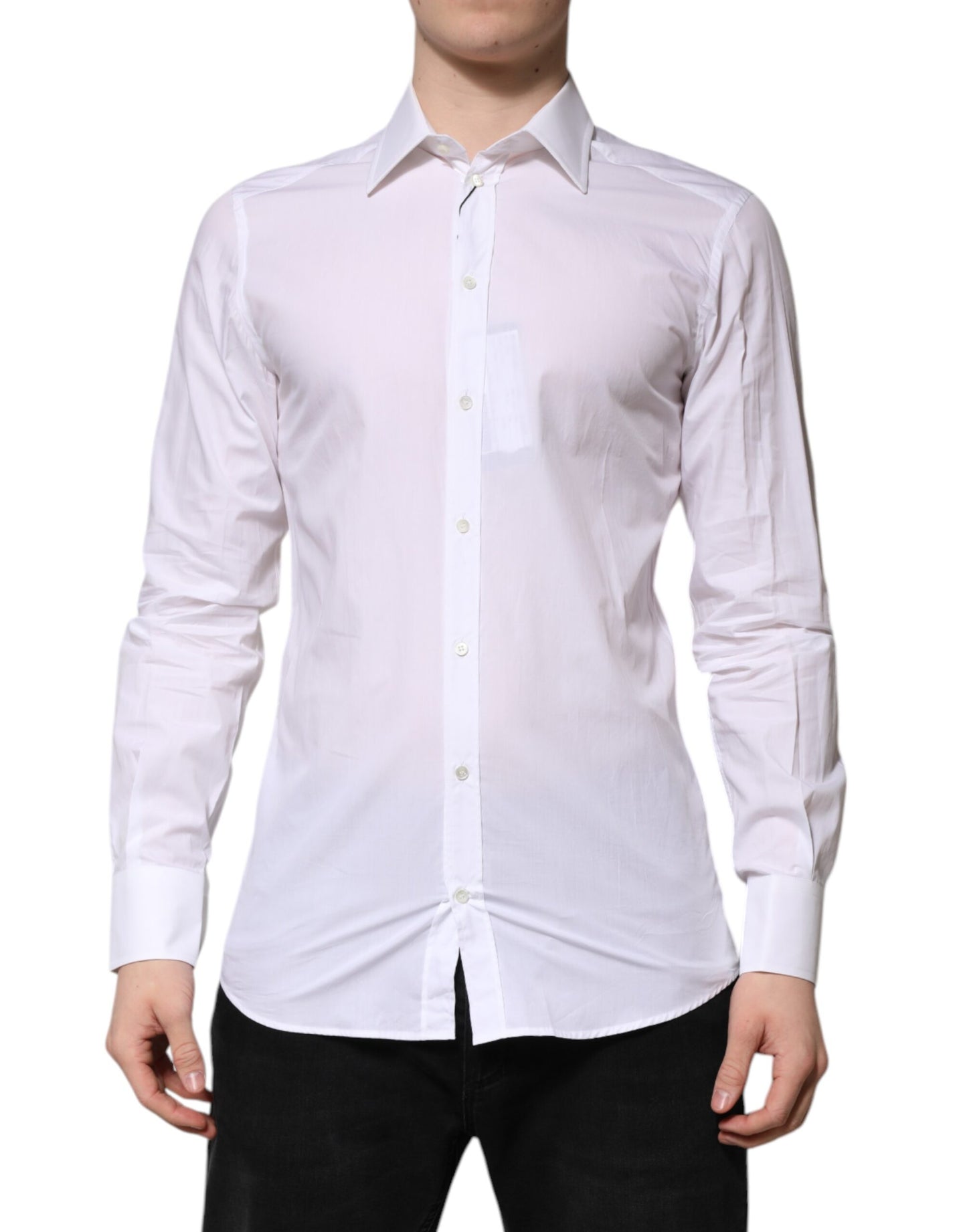 White GOLD Long Sleeves Dress Men Formal Shirt