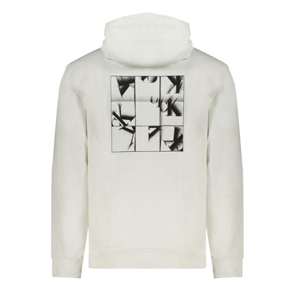 White Cotton Men Sweater with Hood