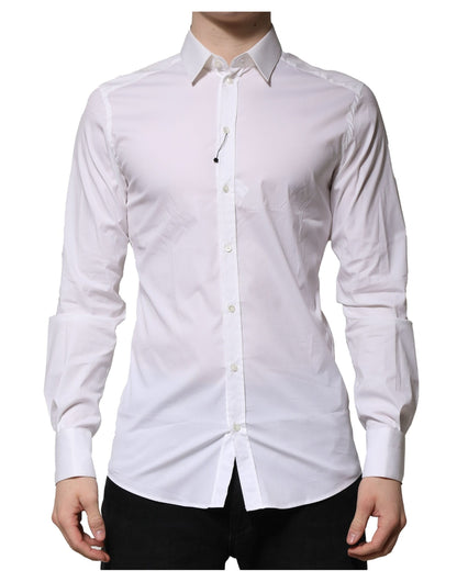 White Cotton Long Sleeves GOLD Formal Shirt
