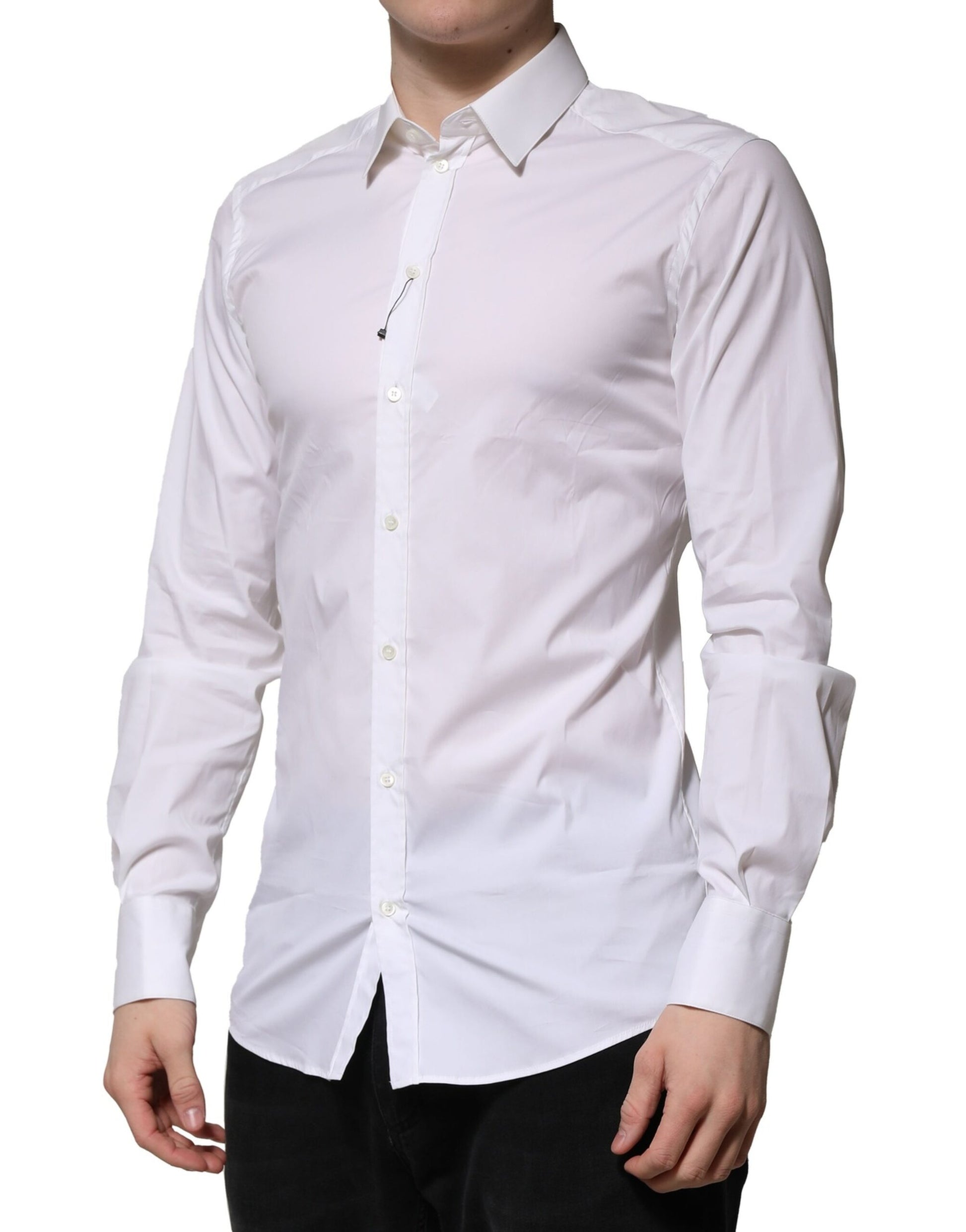White Cotton Long Sleeves GOLD Formal Shirt