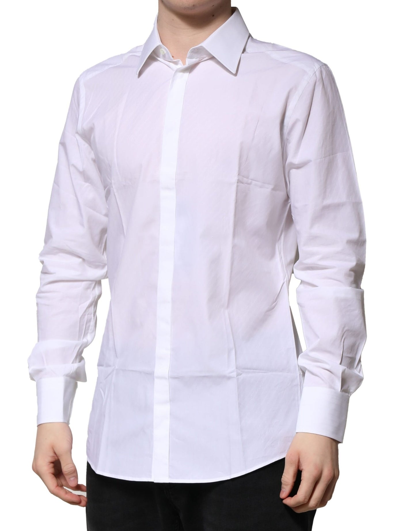White GOLD Cotton Long Sleeves Men Formal Shirt