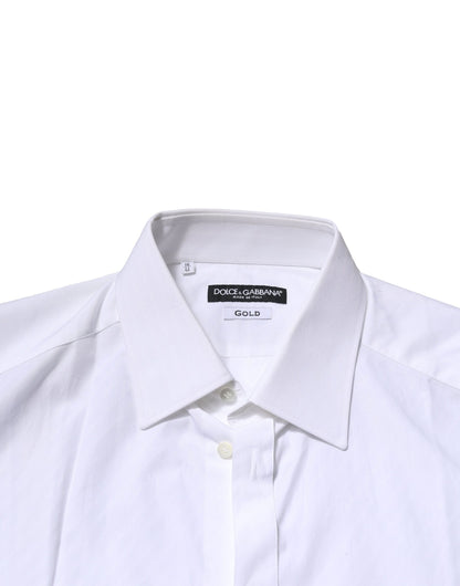 White GOLD Cotton Long Sleeves Men Formal Shirt
