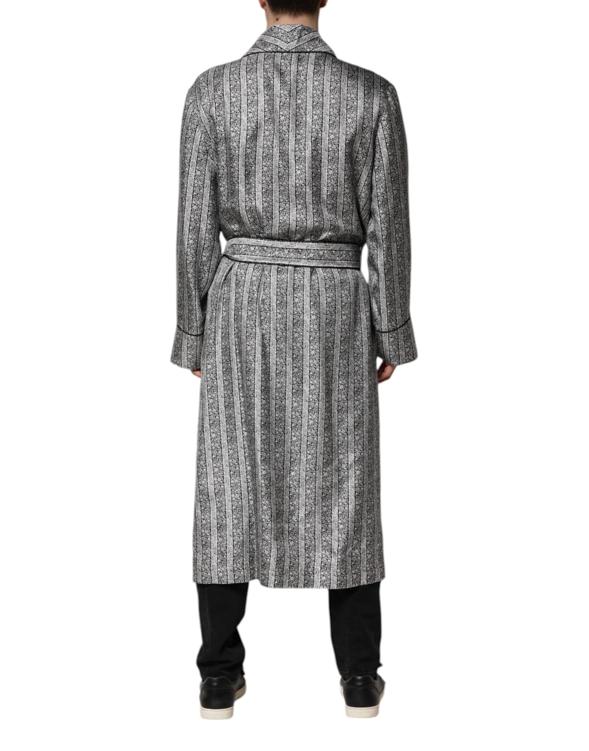 Multicolor Floral Robe Coat Wrap Jacket