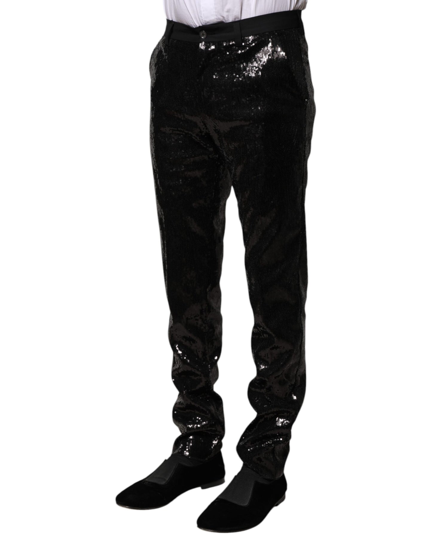 Black Sequined Embellishment Pants