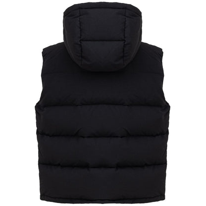 Black Polyester Sleveless Jacket
