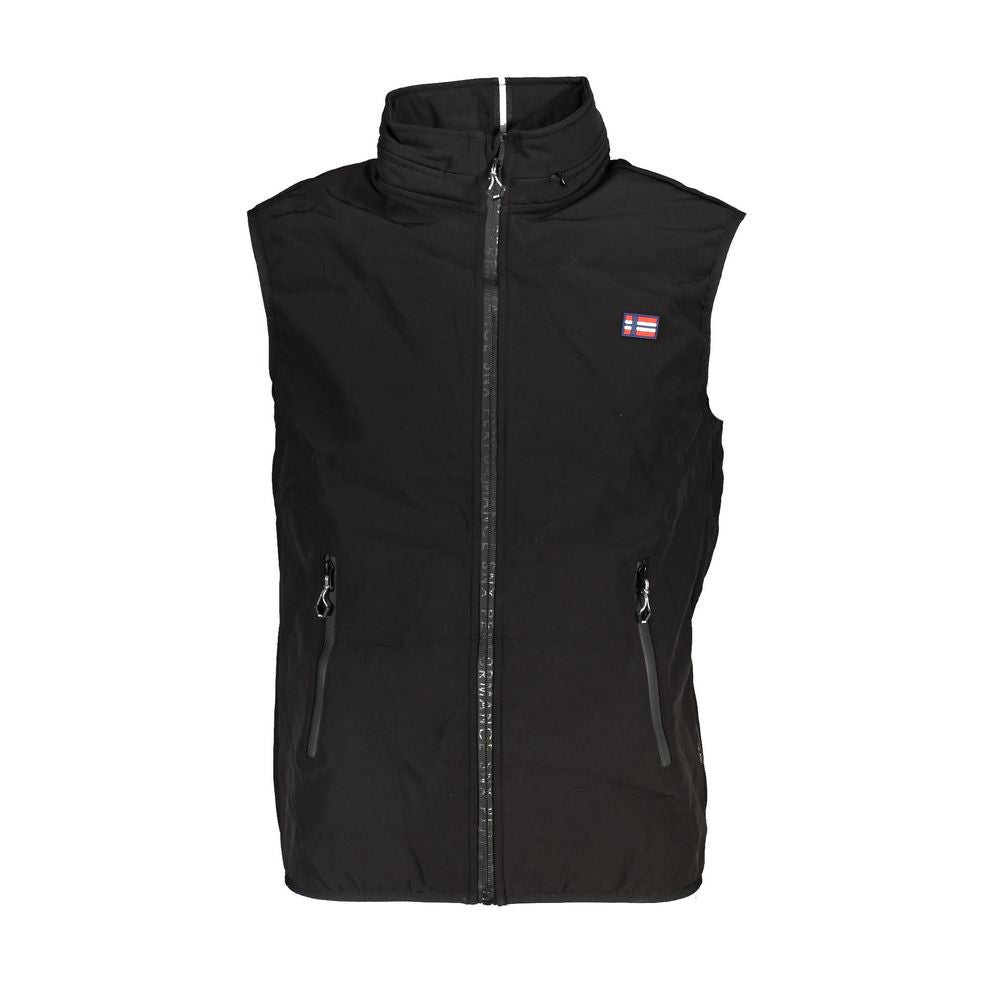 Black Polyester Men Jacket