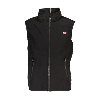Black Polyester Men Jacket