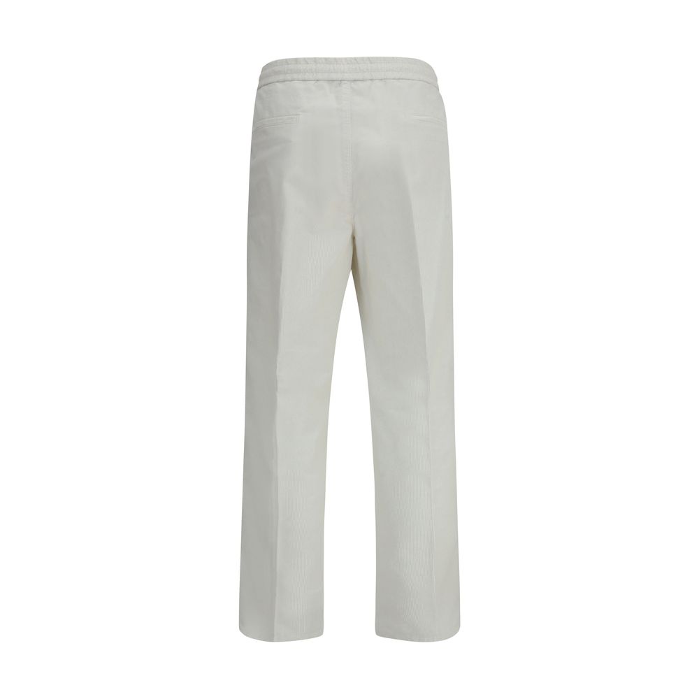 White Cotton Casual Pants