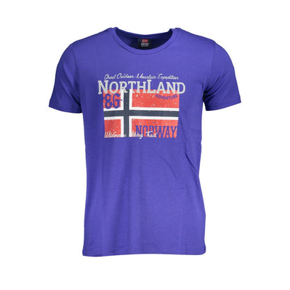 Blue Cotton Men T-Shirt