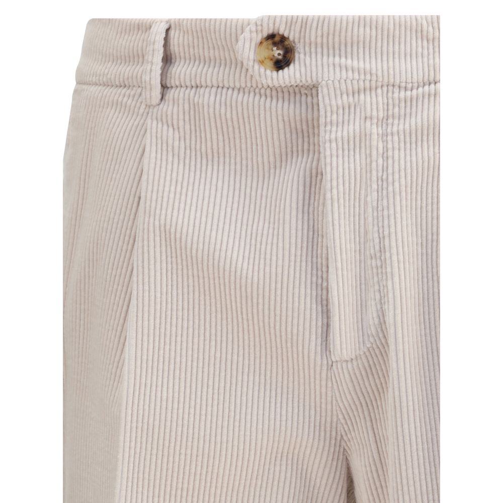 Gray Cotton Casual Pants