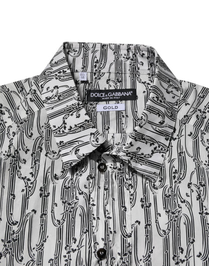 White Floral Print Casual Long Sleeves Shirt