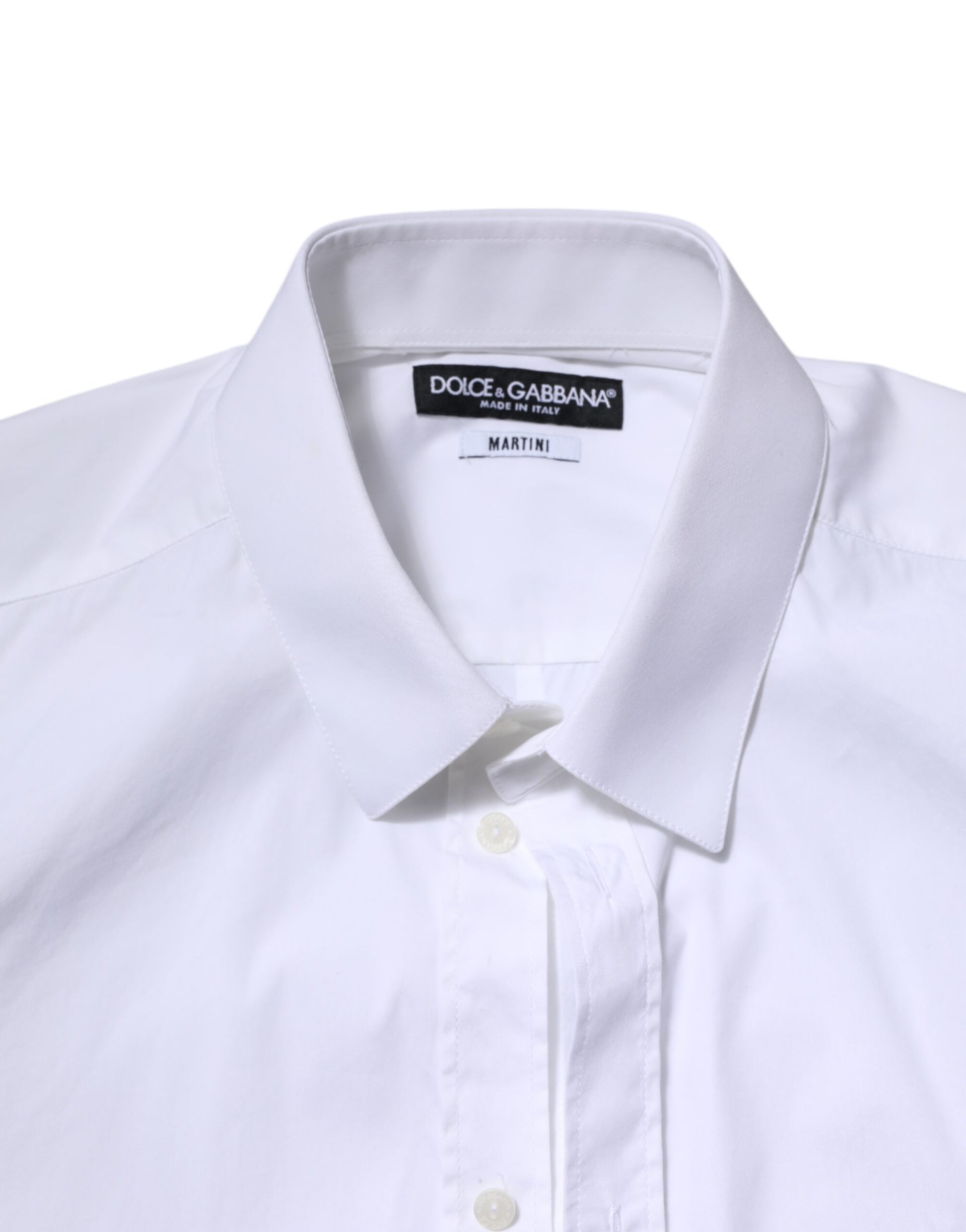 White Cotton MARTINI Long Sleeve Dress Shirt