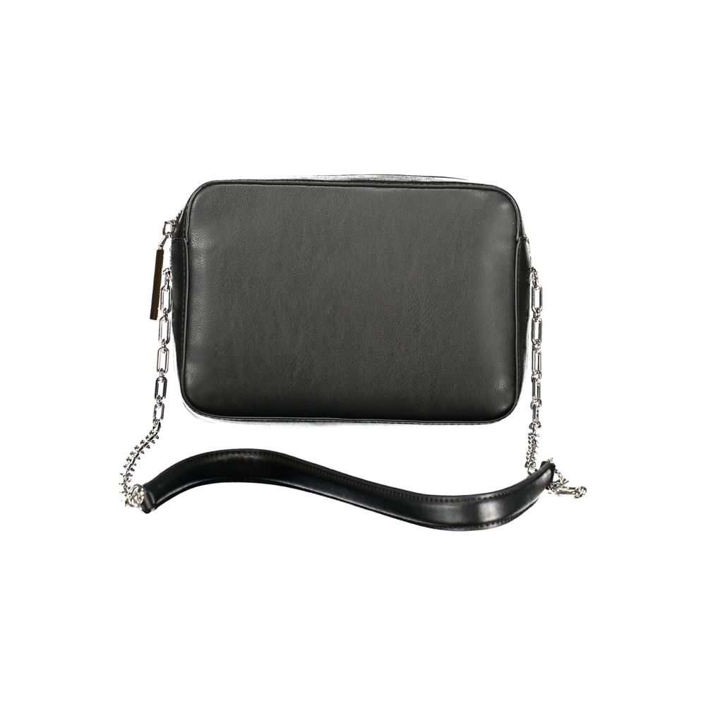 Black Polyester Women Handbag