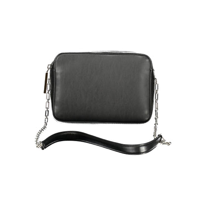 Black Polyester Women Handbag