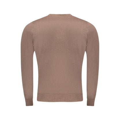 Brown Viscose Men Sweater