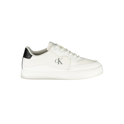 White Polyester Men Sneaker