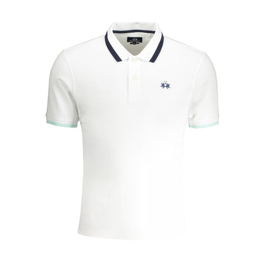 White Cotton Men Polo Shirt