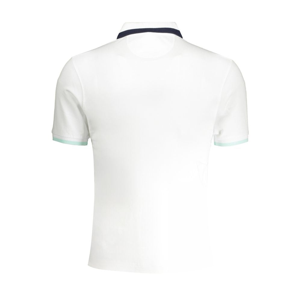 White Cotton Men Polo Shirt