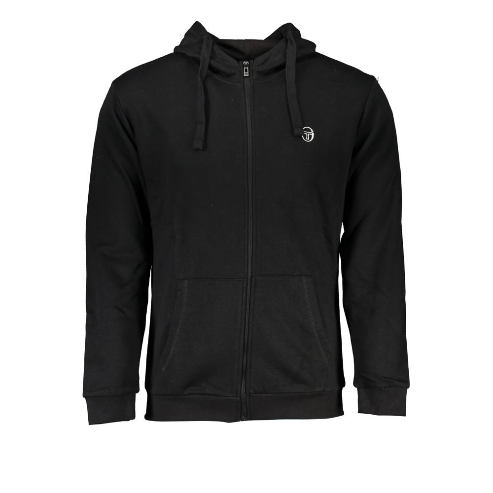 Black Cotton Men's Hooded Sweater