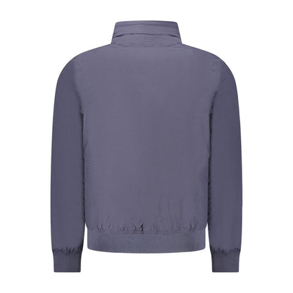 Blue Nylon Men Jacket